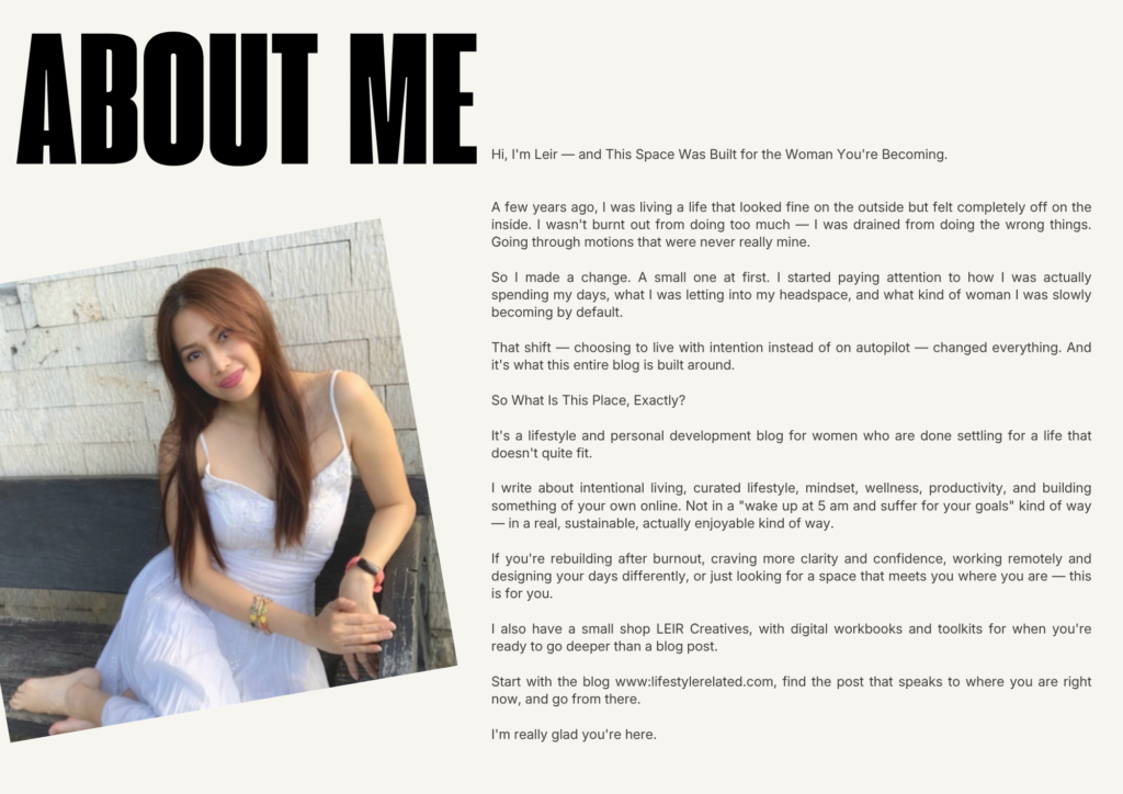 About page for the website www.lifestylerelated.com