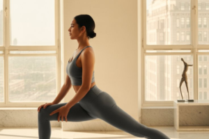 Woman Stretching is because she knows Daily Movement Makes Women Happier
