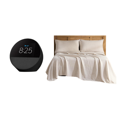 echo spot and cotton linens for Soft life sleep finds
