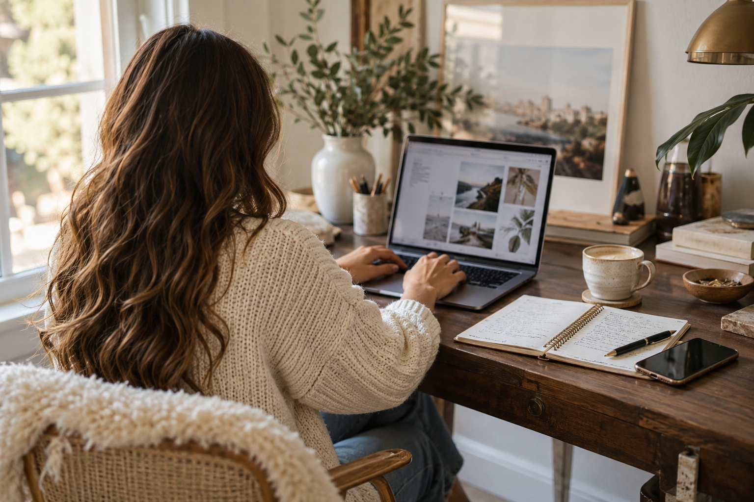 Sunlit desk, fresh freelance start. how to start freelancing without a portfolio